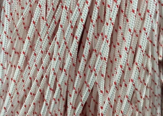 Blanc double corde 3/8 de polyester de tresse de 6 - de 10mm dedans avec les traceurs rouges