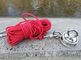 corde en nylon de pêche d'aimant de 8mm 65 pieds de corde de sécurité avec Carabiner
