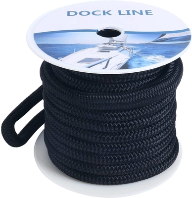 5/8 pouce 50 pieds de double ligne tressée en nylon corde de dock d'amarrage